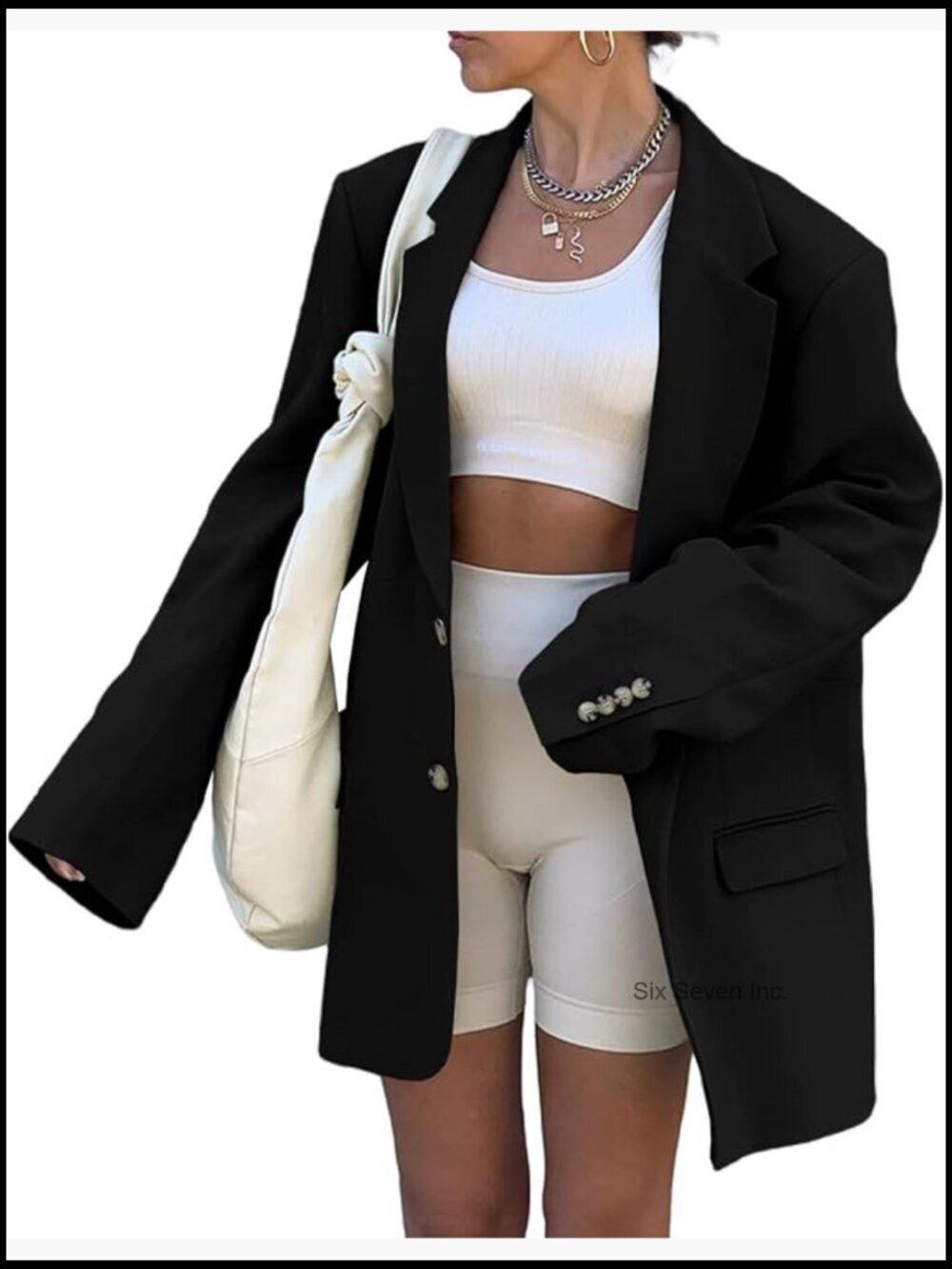 Long Sleeve Oversized Lapel Blazers Open Front Solid Work Office Jacket Blazer
